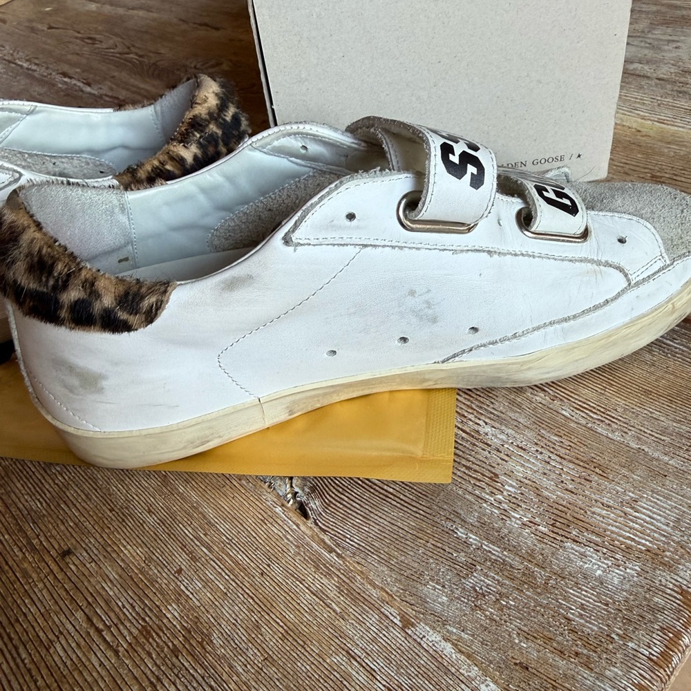 Golden Goose White Leather Old School Sneakers leopard size 39 - Picture 12 of 16